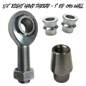 RIGHT 1/2" Chromoly Heim Joint Rod End & High Angle Spacers 1" OD .095 Wall Tube - Picture 1 of 11