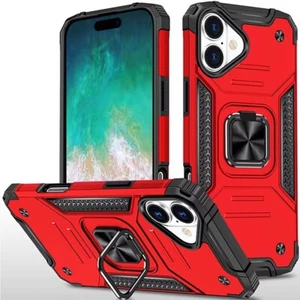 Custodia ibrida cavalletto magnetico robusto iPhone 16 Plus 6,7 pollici - Rosso - Foto 1 di 3
