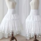 Women Crinoline Petticoat 2 Hoops Skirt Adjustable Short Half Slips