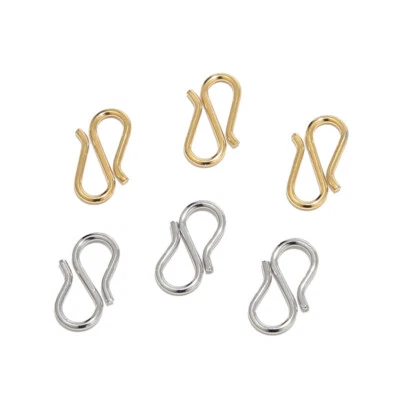 50pcs 316l Gold Stainless Steel S Shape Hook Clasp for Necklace Jewelry Ends  - Image 1 of 4