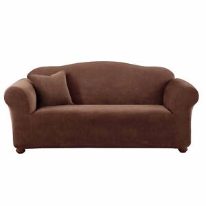 Sure Fit Stretch Sterling 1-Piece Sofa Slipcover in Chocolate