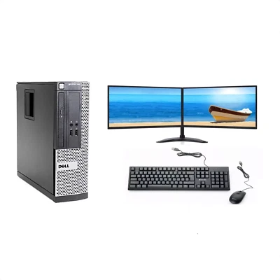 Fast Dell PC Dual 22" Screen Intel Core i5 16GB RAM 120GBSSD + 1TBHDD Windows 11 - Image 1 of 4