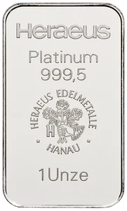Platinbarren 1 Oz  Platin 999,5 Heraeus Hanau im original Blister - Bild 1 von 5