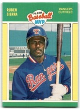 1989 FLEER BASEBALL MVP'S RUBEN SIERRA TEXAS RANGERS #35