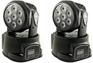 2 Pezzi Proiettore LED RGB Testa Rotante 360° Luci BEAM Disco Wash Mobile Motore - Foto 1 di 6