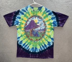 Camicia blu liquido adulto grande multicolore tie dye natura testa morta trippy hippie - Foto 1 di 10