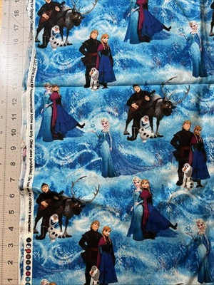Disney Frozen Gang 29” By 44” Cotton Fabric - New - Image 1 of 2