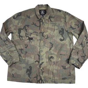 Volcom Mens XL Camouflage Jacket Cotton Shacket Camo Shirt Lightweight Hunting - Picture 1 of 12