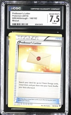 2015 Pokemon XY Breakthrough Base Professor’s Letter CGC 7.5 Error Miscut - Image 1 of 2