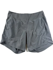 Brooks Women's Gray "Run Happy" Running Athletic Shorts Size L Lined - Picture 1 of 13