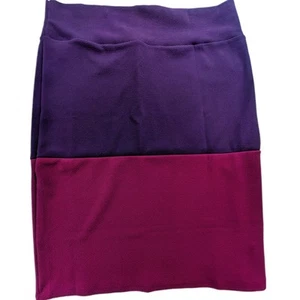 LuLaRoe Womens Cassie Skirt Size 3XL Plum Magenta Purple Color Block Two-Tone - Picture 1 of 6