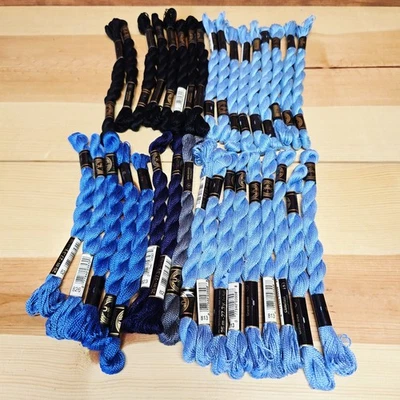 DMC #5 Lot of 35 Coton Perle Cotton Embroidery Thread Twist Skeins NEW Blue - Image 1 of 4