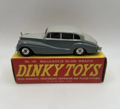 Vintage Dinky Toys 150 Rolls-Royce Sliver Wraith Two Tone Grey In Original Box - Image 1 of 4