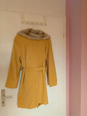 ​Luxus Mantel 100% Kaschmir & Seidenfutter | Echter Kaninchenfellkragen | Gr. 40 - Bild 1 von 4