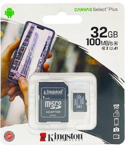 Carte mémoire et adaptateur Kingston 32 Go microSDHC Canvas Select Plus - Photo 1 sur 3