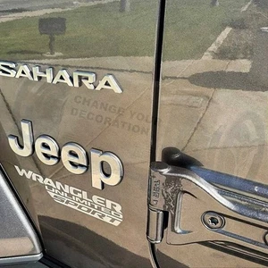 Side Fender Door Sahara Emblem For 2018-2024 Wrangler Letter Accessories Chrome - Picture 1 of 5