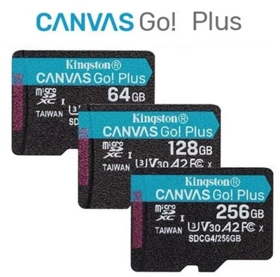 KINGSTON Canvas Go Plus Carte Mémoire MicroSDXC 64GB 128GB 256GB A2 C10 UHS-I U3 - Image 1 of 4