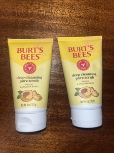 Burt's Bees Deep Cleansing Pore Scrub with Peach and Willow Bark, 4oz, Lot Of 2 - Picture 1 of 1
