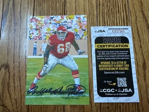 Will Shields NFL Goal Line Art Card- GLAC- Signed HOF Kansas City Chiefs JSA - Picture 1 of 2