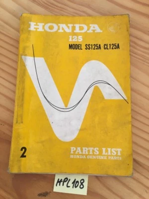Honda SS125A CL125A Ss CL 125 A Piezas Lista Pieza Suelta Edición 2 Raro 1967 - Imagen 1 de 4