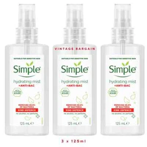 3 x 125ml Simple Hydrating Mist + Anti-Bacterial Kind Defense Sensitive Skin - Picture 1 of 2