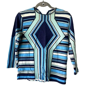 Vtg 60s 70s ZIO LUIGI FAIRFIELD Psychedelic Op Art Mod Twiggy Print TUNIC Top - Picture 1 of 23
