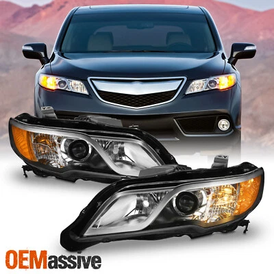 For 2013-2015 Acura RDX [Halogen Type] Projector Headlights Headlamp Pair Chrome - Imagem 1 de 4