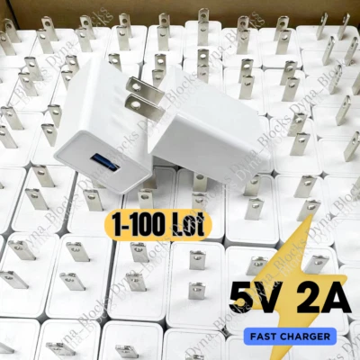 Lote convertidor adaptador de pared de alimentación AC-DC de 5 voltios 2 amperios puerto USB 5V 2A Foto 1 de 4