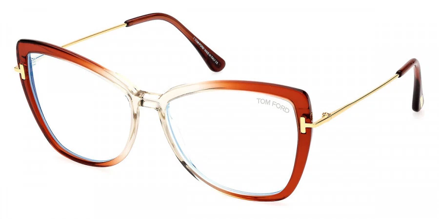 Tom Ford Women's T-Logo 55mm Orange Opticals FT5882-B-044-55 - Image 1 of 1