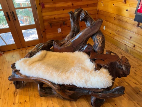 Daryl Stokes Burl Redwood Loveseat Vintage Art Furniture. Rare & unusual item Cover