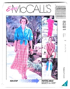 McCalls 8281 Clásico CAMISA CHAQUETA Pantalones Falda 16-18-20 Fácil Costura Patrón SIN CORTAR - Imagen 1 de 2