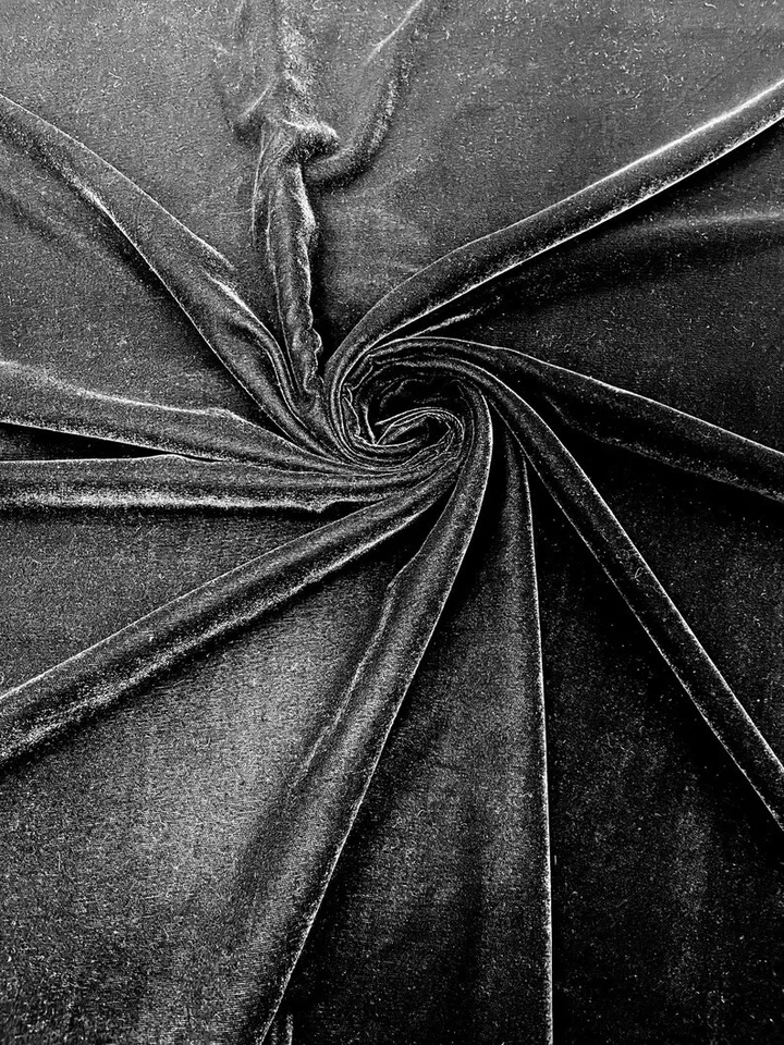Black micro silky soft velvet none stretch fabric 54 Wide Sold By Yard - Image 1 of 1