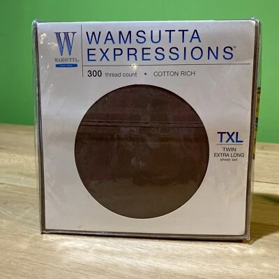 Wamsutta Expressions 300 hilos marrón doble extra largo nuevo en paquete Foto 1 de 4