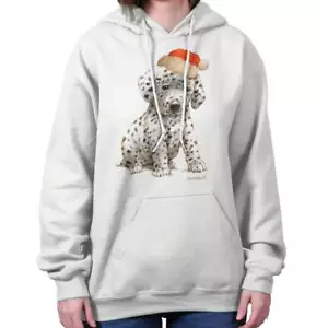 Cute Christmas Santa Dalmatian Puppy Xmas Womens Hooded Sweatshirts Hoodies - Picture 1 of 8