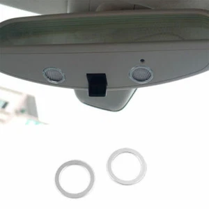 Silver Aluminum Interior Rearview Mirror Ring Cover Trim For Benz C-Class 15-21 - Foto 1 di 8