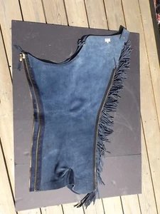 Nice Hobby Horse Show Chaps LS Blue Fringed - Picture 1 of 12