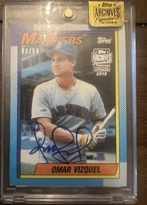 2015 Topps Archives Signature Series OMAR VIZQUEL Auto Autograph 1990 Indians/54