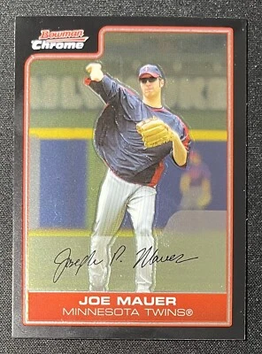 Tarjeta de béisbol 2006 Bowman Chrome Joe Mauer #164 Minnesota Twins Foto 1 de 2