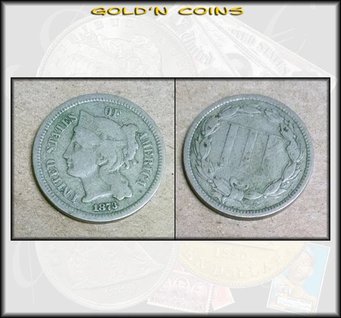 1873 Three Cent Nickel Type Coin - BINo Cover