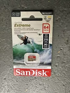 SanDisk Extreme 64GB Class 10 -MicroSDXC UHS-I Memory Card - Picture 1 of 1