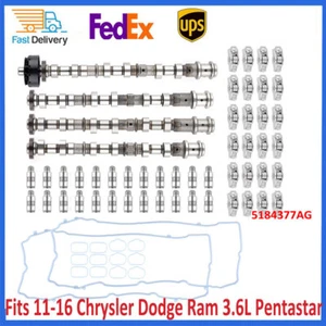 For 11-16 Jeep Dodge Chrysler 3.6L Intake & Exhaust Camshaft &Rocker Arms Lifter - Foto 1 di 23