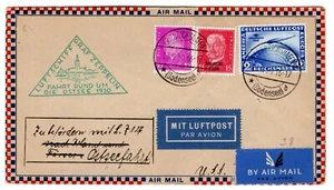 2M SA Overprint on Zeppelin Flight 1930 Friedrichshafen - Stockholm Sweden  - Picture 1 of 2