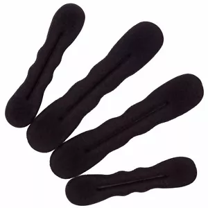 4pcs Black Magic Foam Sponge Bun Maker Hair Donut Ponytail Clip Twist Sock Bun - Picture 1 of 7