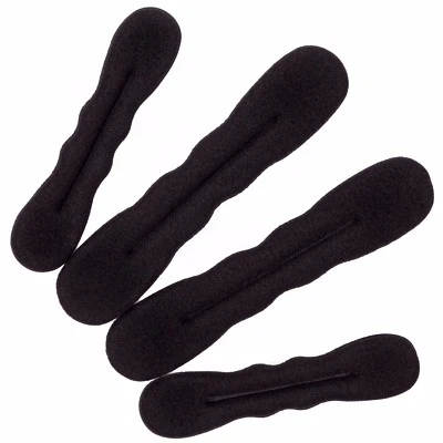 4pcs Black Magic Foam Sponge Bun Maker Hair Donut Ponytail Clip Twist Sock Bun - Image 1 of 4