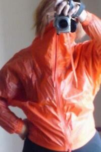 Stella McCartney Adidas Barricade Orange Lightweight Wind Jacket High Neck 32 XS