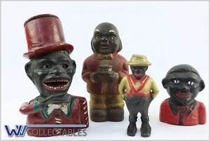 Vintage Cast Iron Money Box Piggy Bank Coin Price Is For Four Pieces. - Bild 1 von 11