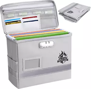Fireproof Document Box with Lock, Portable Fireproof Document Bag Waterproof Fir - Picture 1 of 7