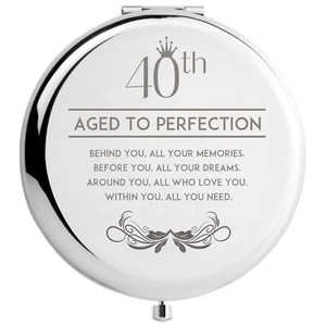 40th Birthday Gifts for Women Wife Sister Funny Compact Mirror 40 Years Old G... - Picture 1 of 7