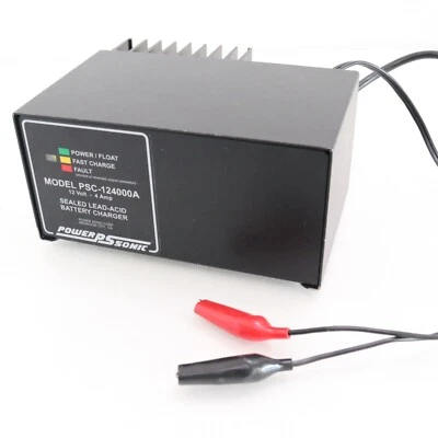 Carregador de bateria Power Sonic PSC-124000A 12V 4A automático selado chumbo-ácido - Imagem 1 de 4