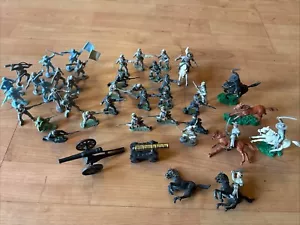 Vintage Timpo Toys Confederate Cavalry 40 Pcs mounted Figures, Horses & Canons - Picture 1 of 13